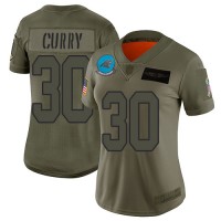 Nike Carolina Panthers #30 Stephen Curry Camo Women's Stitched NFL Limited 2019 Salute to Service Jersey