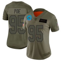 Nike Carolina Panthers #95 Dontari Poe Camo Women's Stitched NFL Limited 2019 Salute to Service Jersey