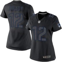 Nike New England Patriots #12 Tom Brady Black Impact Women's Stitched NFL Limited Jersey