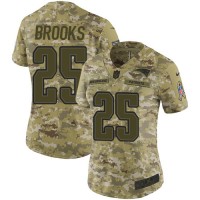 Nike New England Patriots #25 Terrence Brooks Camo Women's Stitched NFL Limited 2018 Salute to Service Jersey