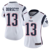 Nike New England Patriots #13 Phillip Dorsett White Women's Stitched NFL Vapor Untouchable Limited Jersey