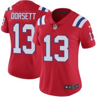 Nike New England Patriots #13 Phillip Dorsett Red Alternate Women's Stitched NFL Vapor Untouchable Limited Jersey