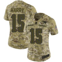Nike New England Patriots #15 N'Keal Harry Camo Women's Stitched NFL Limited 2018 Salute to Service Jersey