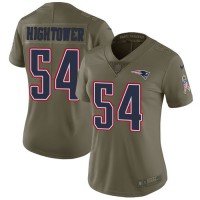 Nike New England Patriots #54 Dont'a Hightower Olive Women's Stitched NFL Limited 2017 Salute to Service Jersey
