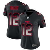 Nike New England Patriots #12 Tom Brady Black Women's Stitched NFL Vapor Untouchable Limited Smoke Fashion Jersey