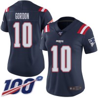 Nike New England Patriots #10 Josh Gordon Navy Blue Women's Stitched NFL Limited Rush 100th Season Jersey
