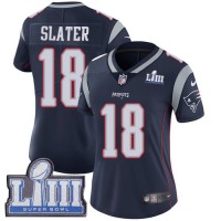 Nike New England Patriots #18 Matt Slater Navy Blue Team Color Super Bowl LIII Bound Women's Stitched NFL Vapor Untouchable Limited Jersey