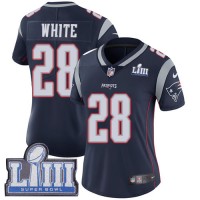Nike New England Patriots #28 James White Navy Blue Team Color Super Bowl LIII Bound Women's Stitched NFL Vapor Untouchable Limited Jersey
