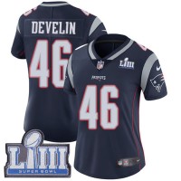 Nike New England Patriots #46 James Develin Navy Blue Team Color Super Bowl LIII Bound Women's Stitched NFL Vapor Untouchable Limited Jersey