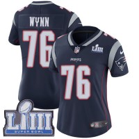 Nike New England Patriots #76 Isaiah Wynn Navy Blue Team Color Super Bowl LIII Bound Women's Stitched NFL Vapor Untouchable Limited Jersey