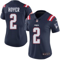 Nike New England Patriots #2 Brian Hoyer Navy Blue Women's Stitched NFL Limited Rush Jersey
