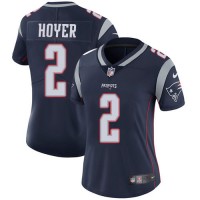 Nike New England Patriots #2 Brian Hoyer Navy Blue Team Color Women's Stitched NFL Vapor Untouchable Limited Jersey