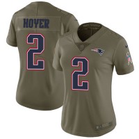 Nike New England Patriots #2 Brian Hoyer Olive Women's Stitched NFL Limited 2017 Salute To Service Jersey
