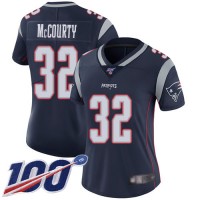 Nike New England Patriots #32 Devin McCourty Navy Blue Team Color Women's Stitched NFL 100th Season Vapor Limited Jersey