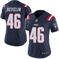 Nike New England Patriots #46 James Develin Navy Blue Women's Stitched NFL Limited Rush Jersey