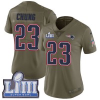 Nike New England Patriots #23 Patrick Chung Olive Super Bowl LIII Bound Women's Stitched NFL Limited 2017 Salute to Service Jersey