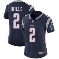 Nike New England Patriots #2 Jalen Mills Navy Blue Team Color Women's Stitched NFL Vapor Untouchable Limited Jersey