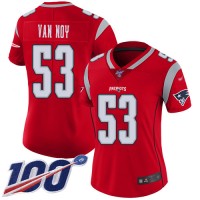 Nike New England Patriots #53 Kyle Van Noy Red Women's Stitched NFL Limited Inverted Legend 100th Season Jersey