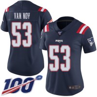 Nike New England Patriots #53 Kyle Van Noy Navy Blue Women's Stitched NFL Limited Rush 100th Season Jersey