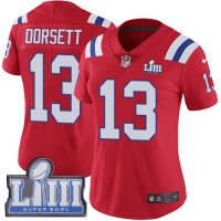 Nike New England Patriots #13 Phillip Dorsett Red Alternate Super Bowl LIII Bound Women's Stitched NFL Vapor Untouchable Limited Jersey