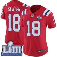 Nike New England Patriots #18 Matt Slater Red Alternate Super Bowl LIII Bound Women's Stitched NFL Vapor Untouchable Limited Jersey