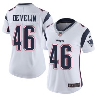 Nike New England Patriots #46 James Develin White Women's Stitched NFL Vapor Untouchable Limited Jersey