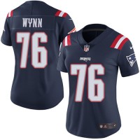 Nike New England Patriots #76 Isaiah Wynn Navy Blue Women's Stitched NFL Limited Rush Jersey