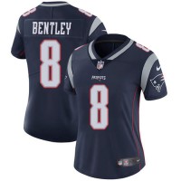 Nike New England Patriots #8 Ja'Whaun Bentley Navy Blue Team Color Women's Stitched NFL Vapor Untouchable Limited Jersey
