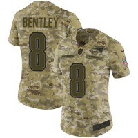 Nike New England Patriots #8 Ja'Whaun Bentley Camo Women's Stitched NFL Limited 2018 Salute To Service Jersey
