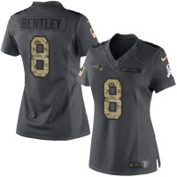 Nike New England Patriots #8 Ja'Whaun Bentley Black Women's Stitched NFL Limited 2016 Salute To Service Jersey