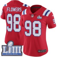 Nike New England Patriots #98 Trey Flowers Red Alternate Super Bowl LIII Bound Women's Stitched NFL Vapor Untouchable Limited Jersey