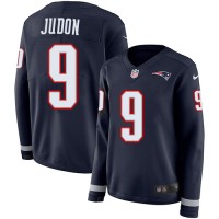 Nike New England Patriots #9 Matt Judon Navy Blue Team Color Women's Stitched NFL Limited Therma Long Sleeve Jersey