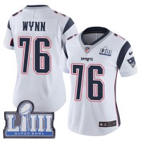 Nike New England Patriots #76 Isaiah Wynn White Super Bowl LIII Bound Women's Stitched NFL Vapor Untouchable Limited Jersey