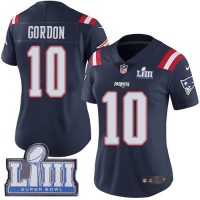 Nike New England Patriots #10 Josh Gordon Navy Blue Super Bowl LIII Bound Women's Stitched NFL Limited Rush Jersey