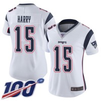 Nike New England Patriots #15 N'Keal Harry White Women's Stitched NFL 100th Season Vapor Limited Jersey