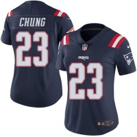 Nike New England Patriots #23 Patrick Chung Navy Blue Women's Stitched NFL Limited Rush Jersey