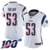 Nike New England Patriots #53 Kyle Van Noy White Women's Stitched NFL 100th Season Vapor Limited Jersey