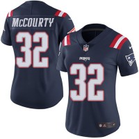 Nike New England Patriots #32 Devin McCourty Navy Blue Women's Stitched NFL Limited Rush Jersey