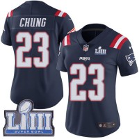 Nike New England Patriots #23 Patrick Chung Navy Blue Super Bowl LIII Bound Women's Stitched NFL Limited Rush Jersey