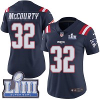 Nike New England Patriots #32 Devin McCourty Navy Blue Super Bowl LIII Bound Women's Stitched NFL Limited Rush Jersey