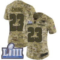 Nike New England Patriots #23 Patrick Chung Camo Super Bowl LIII Bound Women's Stitched NFL Limited 2018 Salute to Service Jersey