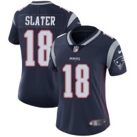 Nike New England Patriots #18 Matt Slater Navy Blue Team Color Women's Stitched NFL Vapor Untouchable Limited Jersey