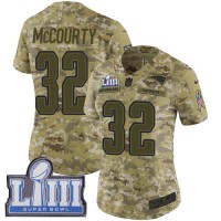 Nike New England Patriots #32 Devin McCourty Camo Super Bowl LIII Bound Women's Stitched NFL Limited 2018 Salute to Service Jersey