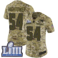 Nike New England Patriots #54 Dont'a Hightower Camo Super Bowl LIII Bound Women's Stitched NFL Limited 2018 Salute to Service Jersey
