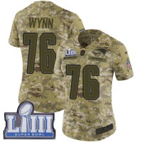 Nike New England Patriots #76 Isaiah Wynn Camo Super Bowl LIII Bound Women's Stitched NFL Limited 2018 Salute to Service Jersey