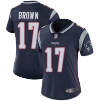 Nike New England Patriots #17 Antonio Brown Navy Blue Team Color Women's Stitched NFL Vapor Untouchable Limited Jersey