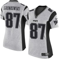 Nike New England Patriots #87 Rob Gronkowski Gray Women's Stitched NFL Limited Gridiron Gray II Jersey