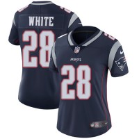 Nike New England Patriots #28 James White Navy Blue Team Color Women's Stitched NFL Vapor Untouchable Limited Jersey