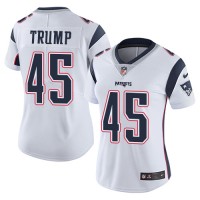 Nike New England Patriots #45 Donald Trump White Women's Stitched NFL Vapor Untouchable Limited Jersey