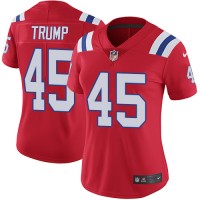 Nike New England Patriots #45 Donald Trump Red Alternate Women's Stitched NFL Vapor Untouchable Limited Jersey